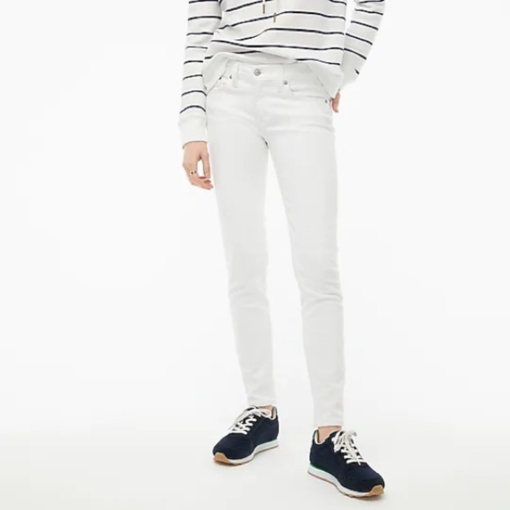 J. Crew Factory 8" rise white skinny jeans signature stretch AW377